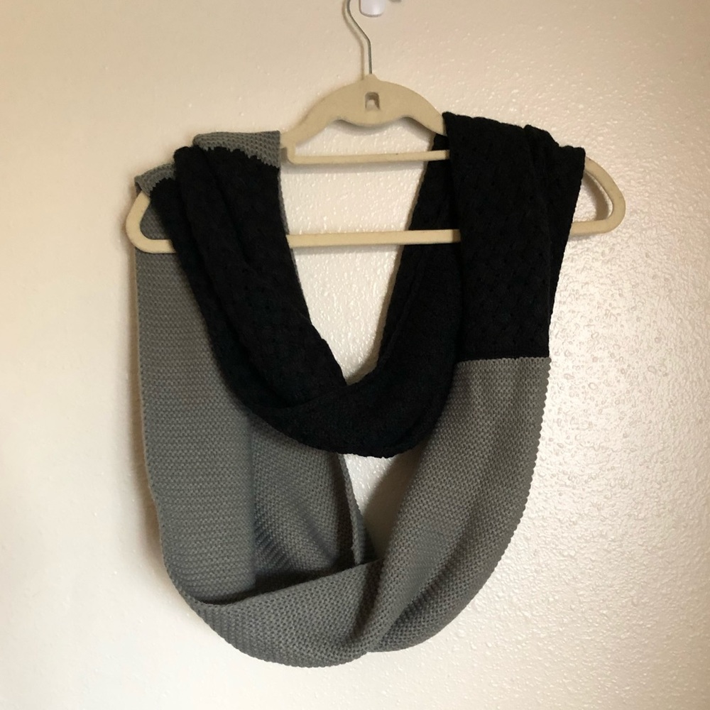 Black and grey infinity scarf